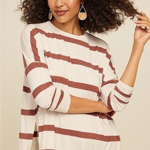 Maurices Brown and Cream Boxy Sweatshirt